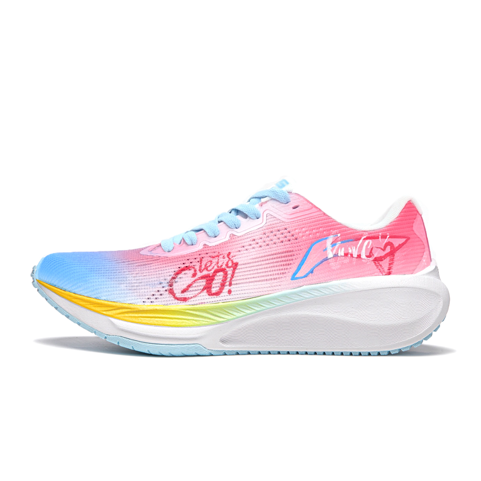 Li Ning Wuyue Rebound Low top Casual Long Distance Running Sprint Running Shoes Unisex Blue Pink