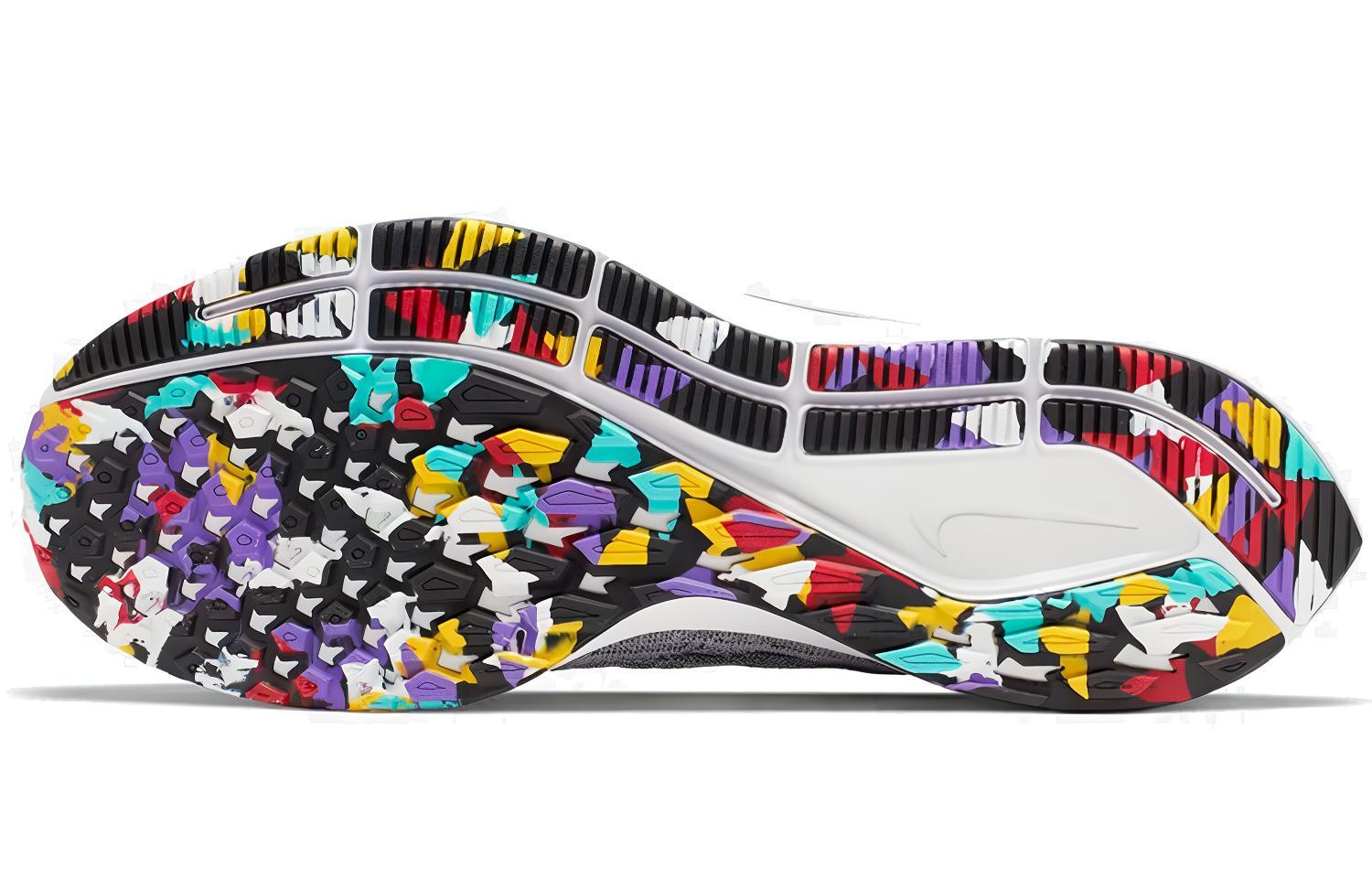 Мужские кроссовки Nike Pegasus 36 Zoom (серые / белые) — 白色/超级葡萄紫/翡翠绿/黑 — фото 5
