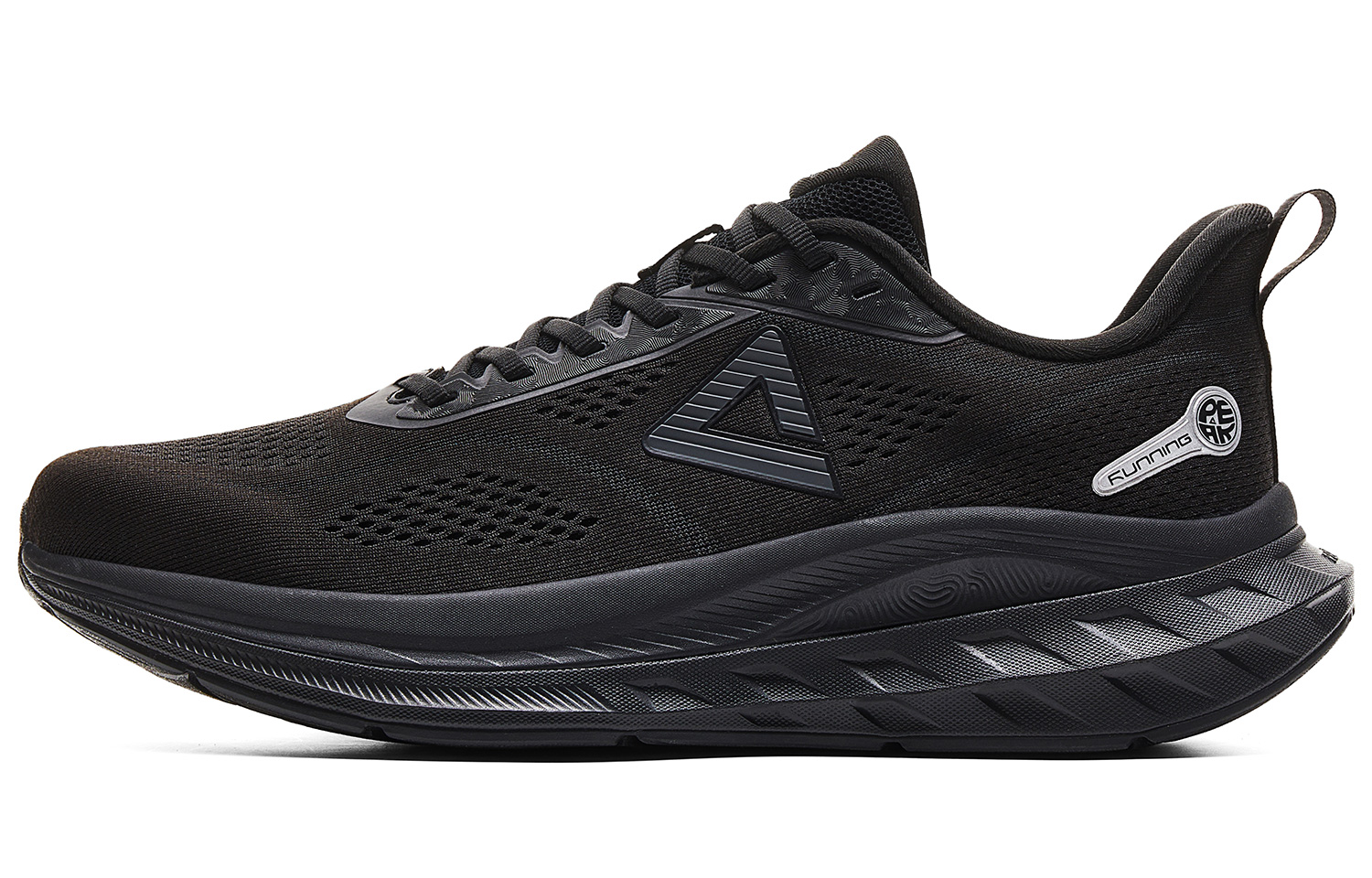 PEAK 24 Hours2.0 Cushioning Slip Resistant Abrasion Resistant Lightweight Rebound Low top Running Shoes Men’s All Black