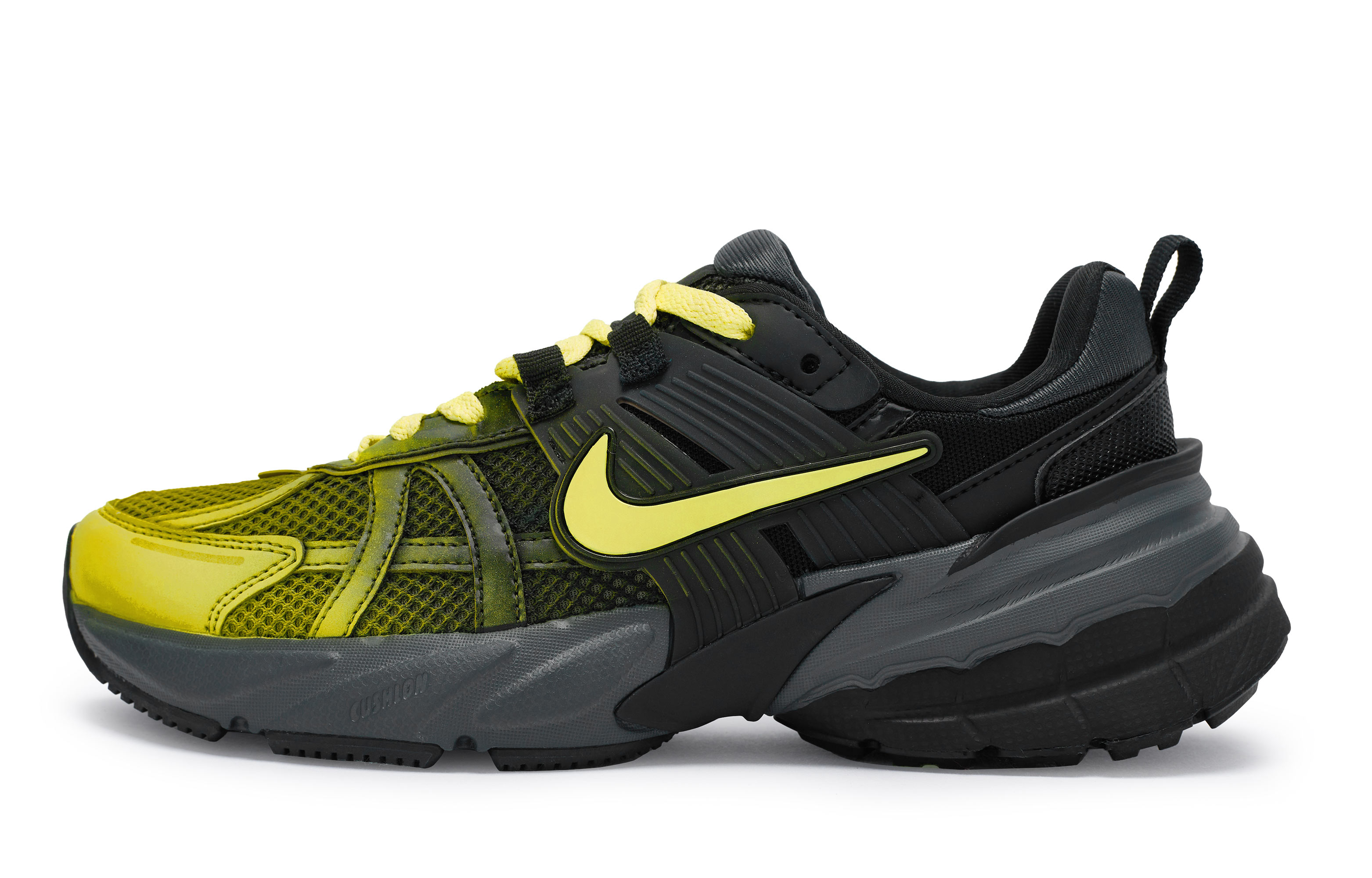 Nike V2K Run Cushioning Abrasion Resistant Cushioning, Wear Resistant Low top Running Shoes Women’s Black Yellow
