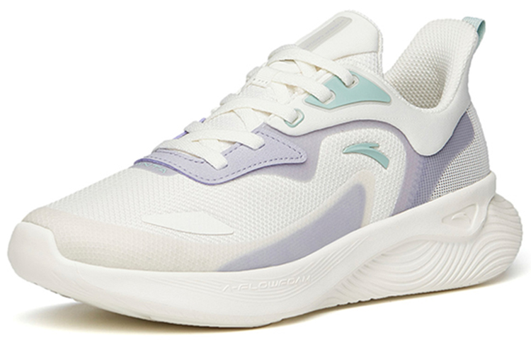Anta Running Collection Cushioning Slip Resistant Abrasion Resistant Low top Running Shoes Women’s White Purple