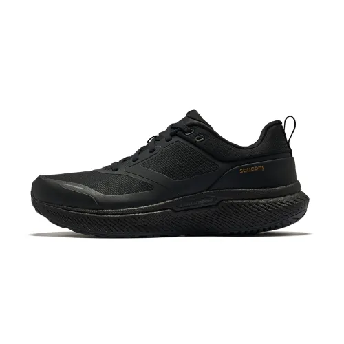Saucony Mesh Cushioning Rebound Low top Casual Training Sprint City Commuting Running Shoes Unisex Black