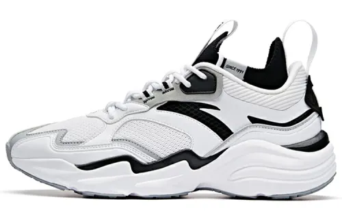 Anta Slip Resistant Coverage Cushioning Breathable Mid top Chunky Sneakers Men's Black White