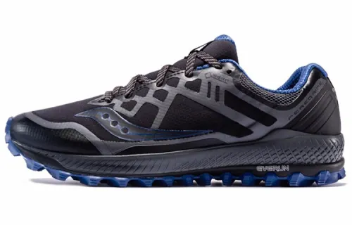 Saucony Peregrine Falcon 8 GTX Low top Running Shoes Men's Black Gray Blue