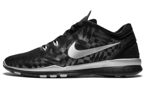 Nike Free 5.0 Tr Fit 5 Black Metallic Silver Women's
