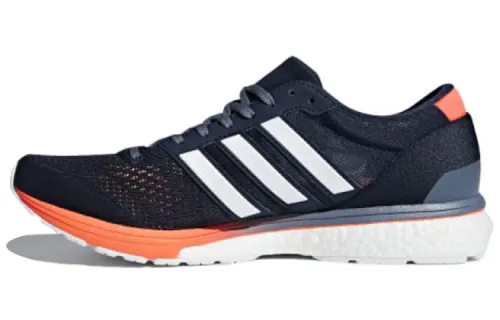 Adidas Adizero Boston 6 Comfortable Mesh, Textile Breathable Low top Running Shoes Men's Blue Orange