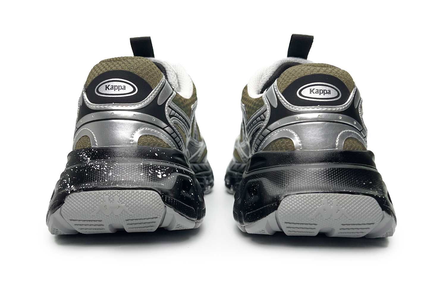 Kappa Cushioning Abrasion Resistant Breathable Low top Running Shoes Unisex Black Silver Green
