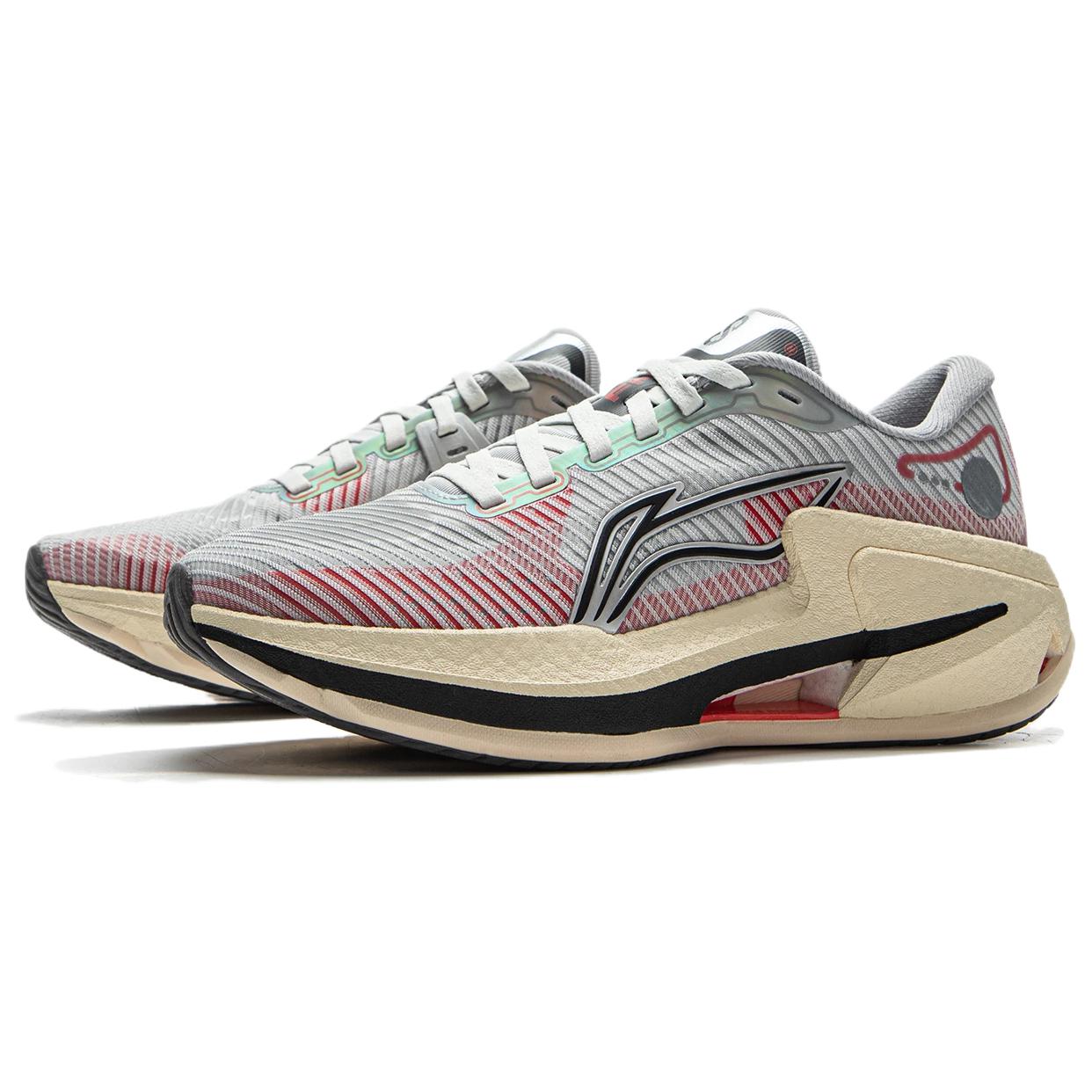 Li Ning Furious Rider 8 Cushioning Lightweight Rebound Low top Casual Running Shoes Women’s Calm Gray Bright Neon