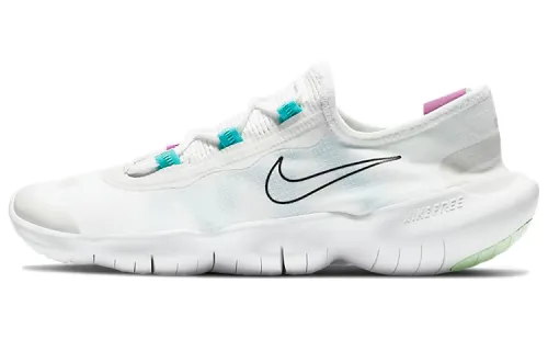 Nike Free RN 5.0 barefoot sports comfort, mesh fabric shock-absorbing, non-slip, breathable and rebound, low-top marathon running shoes, women's white, blue and purple 2020