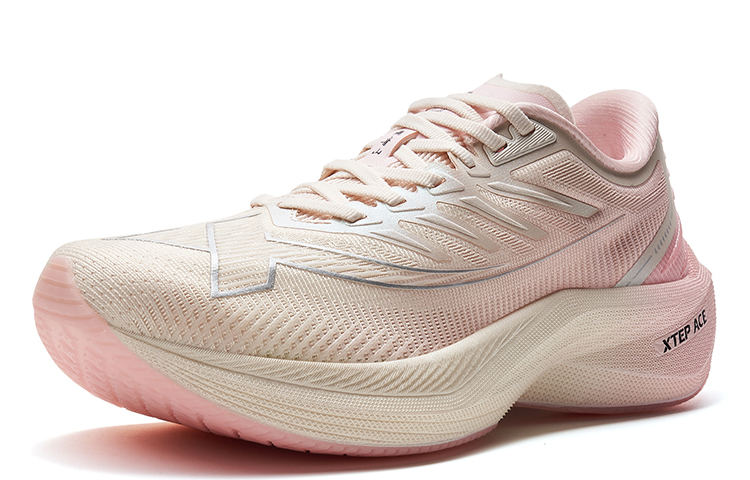XTEP Integrated Molding 1 Running Shoes Women’s Low Top Ivory Pink/Cherry Blossom Pink