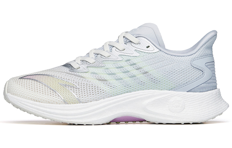 ANTA MACH 2.0 Running Shoes Women's Low Top Ivory White/Ice Pink/Fluorescent Glow In The Dark Green