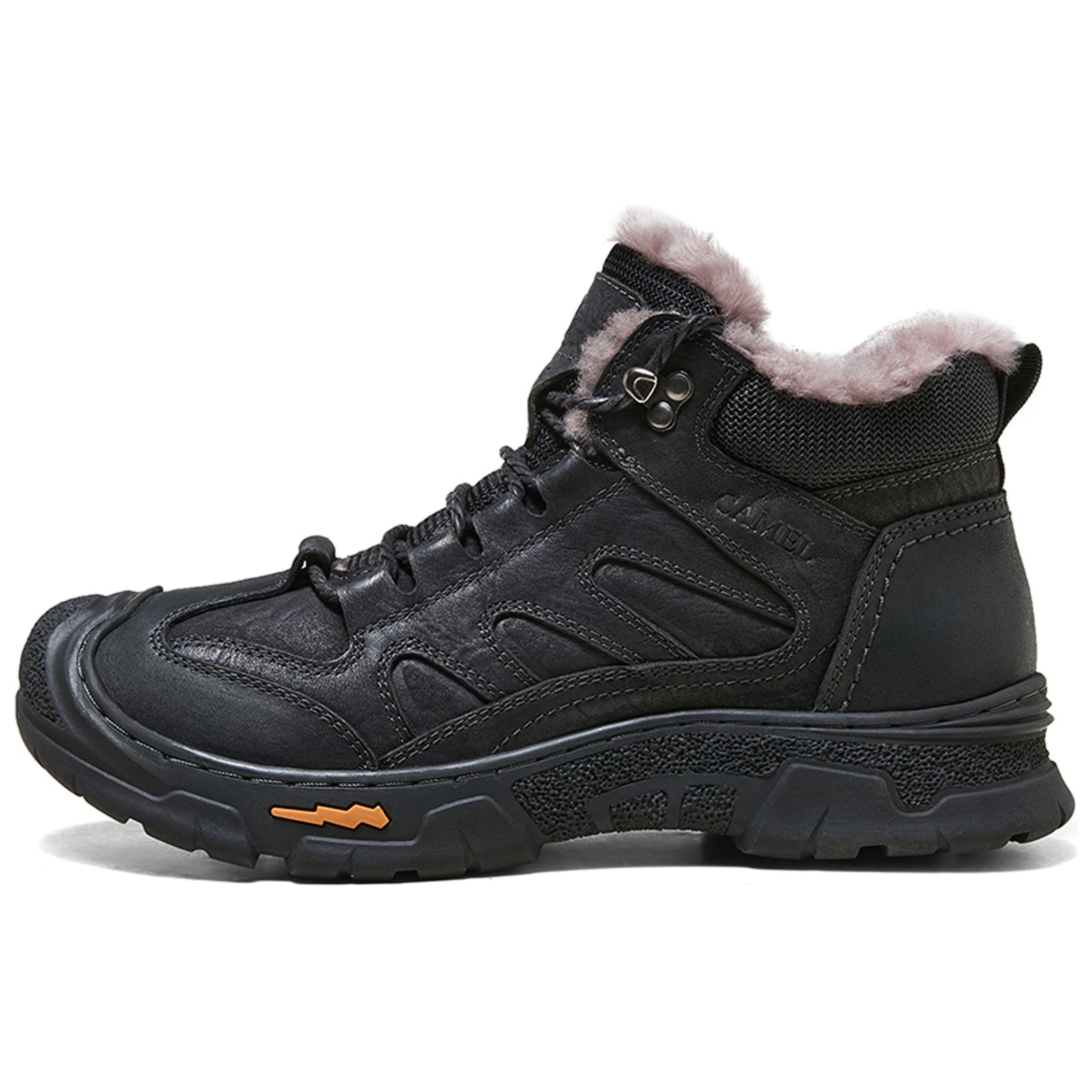 CAMEL Wool Fleece Lined Thermal, Mountaineering Hiking High top Outdoor Shoes Men’s