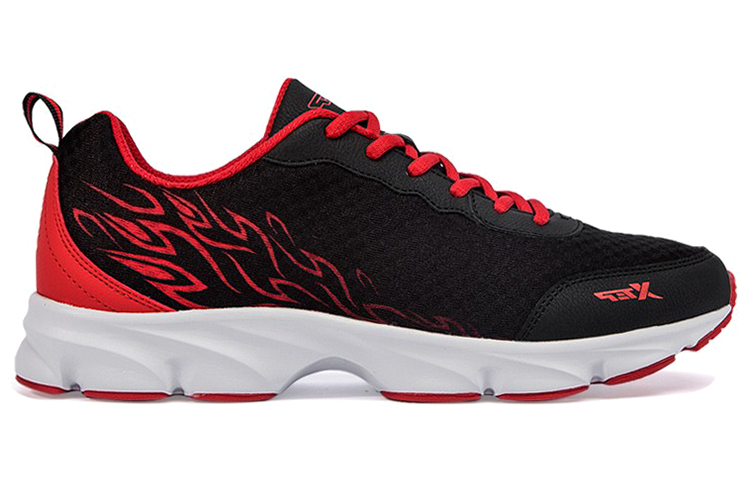 XTEP Cushioning Slip Resistant Abrasion Resistant Breathable Lightweight Rebound Low top Running Shoes Men’s Black Red