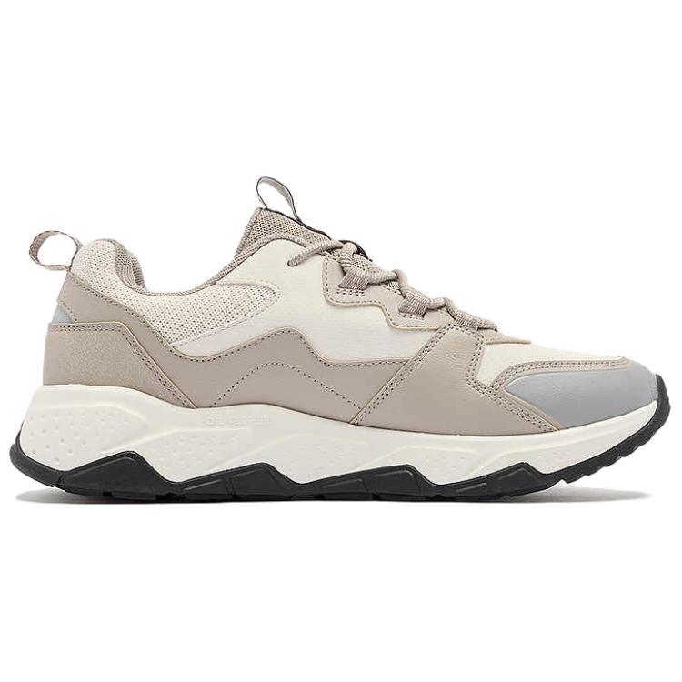 QIAODAN Slip Resistant Abrasion Resistant Slip Resistant Abrasion Resistant Low top Outdoor Shoes Men’s Beige Gray