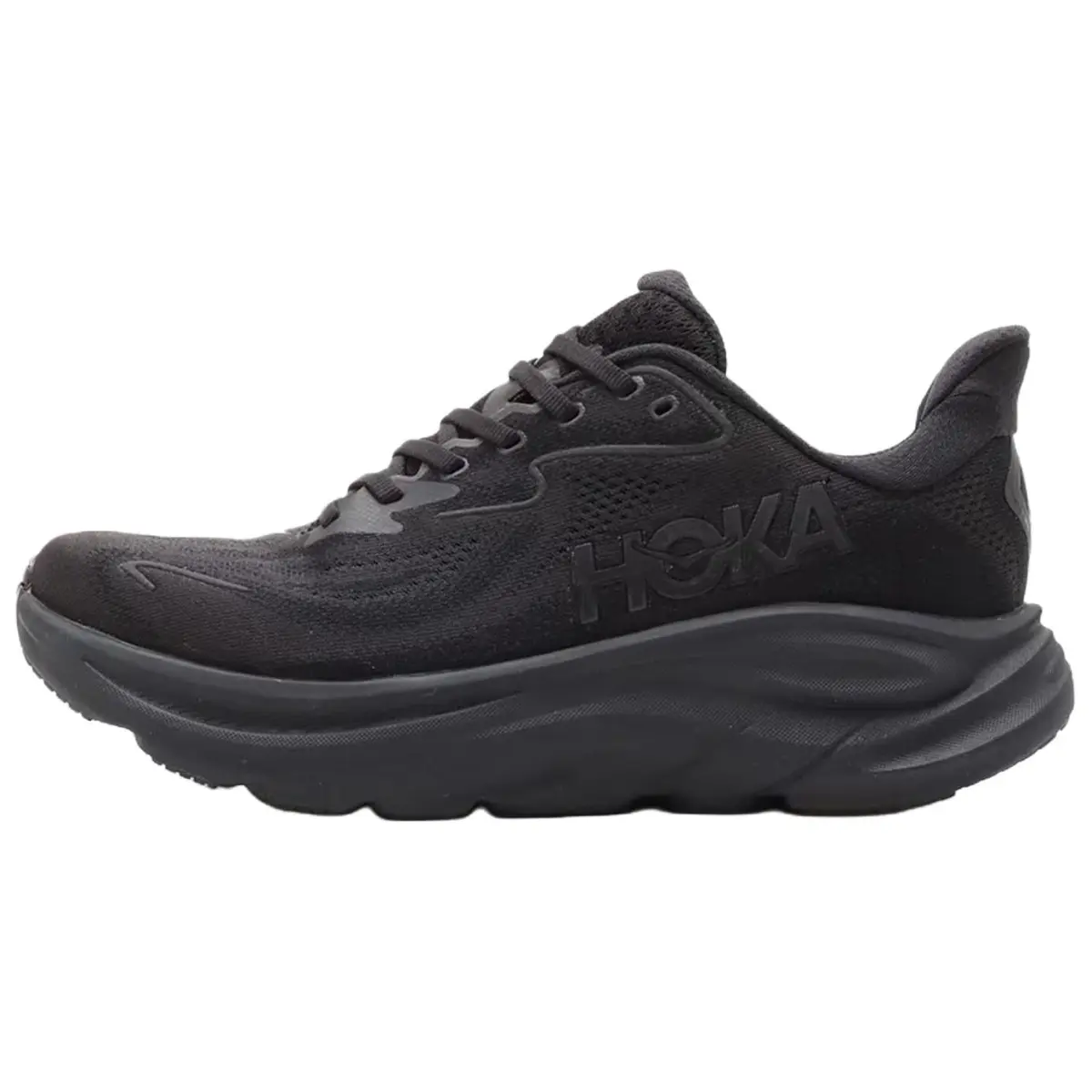 HOKA ONE ONE CLIFTON 10 Comfortable Breathable Low top Casual Training Sprint Running Shoes Women's Black
