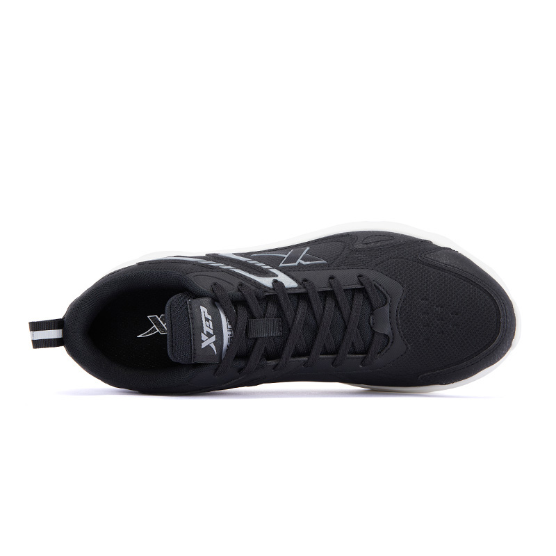 XTEP Cushioning Slip Resistant Abrasion Resistant Low top Casual Running Shoes Men’s Black White