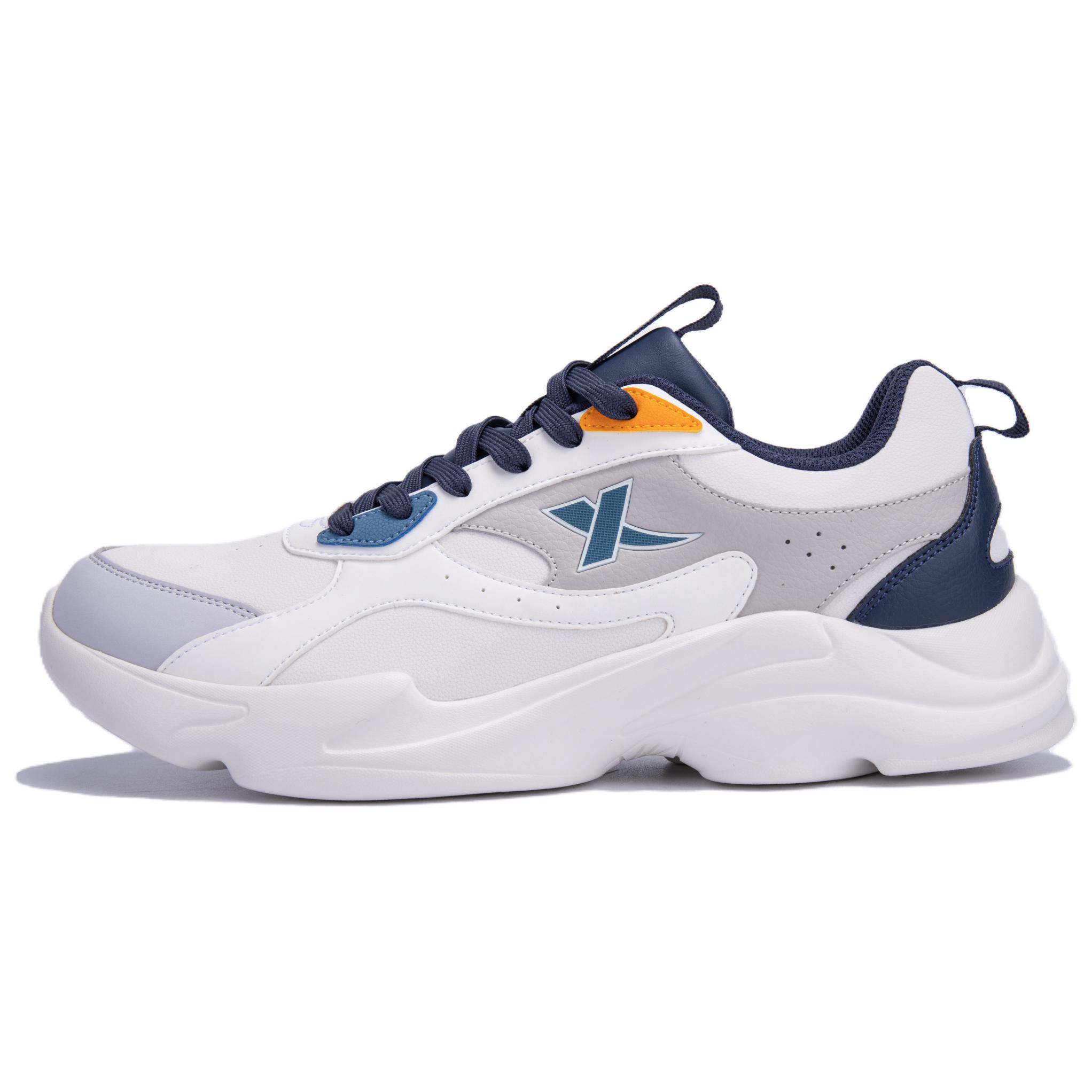XTEP Cushioning Abrasion Resistant Breathable Low top Running Shoes Men’s White Gray