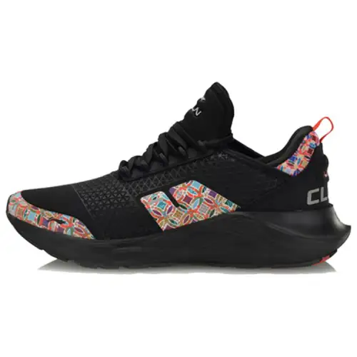 Li Ning Cloud 6 Comfortable Cushioning Lightweight Slip Resistant Low top Running Shoes Men's Black