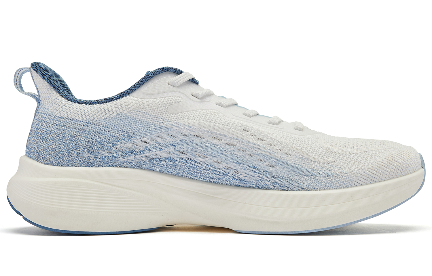 QIAODAN Comfortable Slip Resistant Cushioning Low top Running Shoes Men’s White Blue