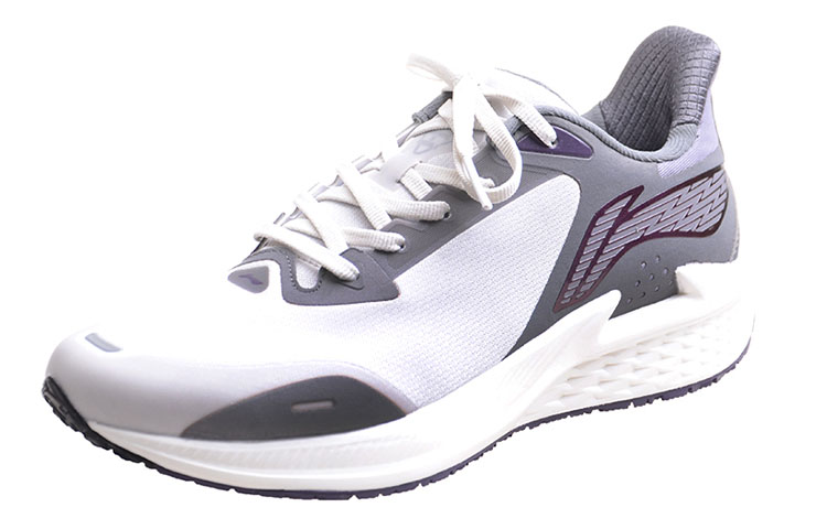 Li Ning Comfortable Abrasion Resistant Abrasion Resistant Low top Running Shoes Men’s White Gray Purple