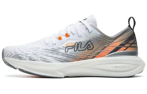 FILA Athletics Energy Comfortable Textile, TPU Low top Casual Running Shoes Men's White Orange