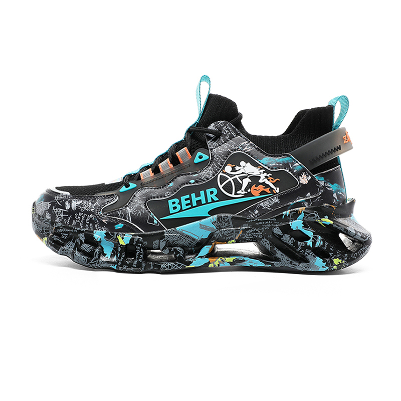 MEKY Slip Resistant Abrasion Resistant Low top Running Shoes Unisex Black Lake Green