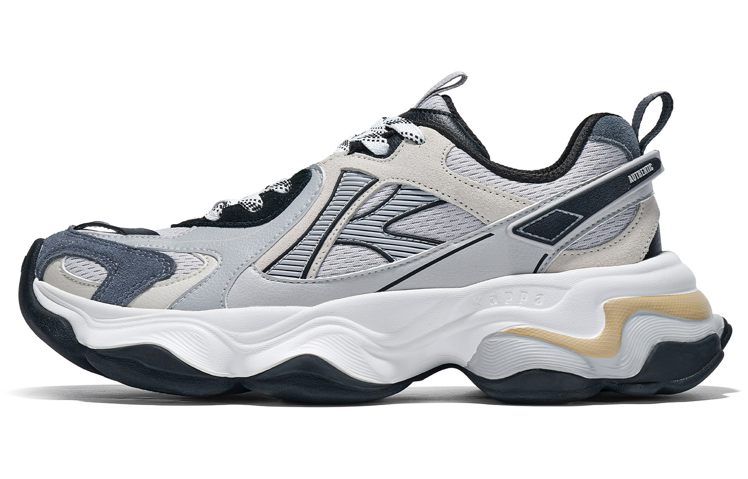 Kappa Slip Resistant Abrasion Resistant Slip Resistant Abrasion Resistant Low top Running Shoes Unisex Gray Brown