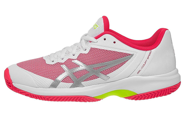 Asics Gel Court Speed Clay Low top Running Shoes Women's White Red Multicolor