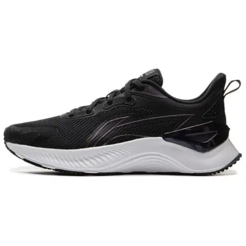 Li Ning Cushioning Slip Resistant Abrasion Resistant Low top Casual Running Shoes Women's Black White Purple