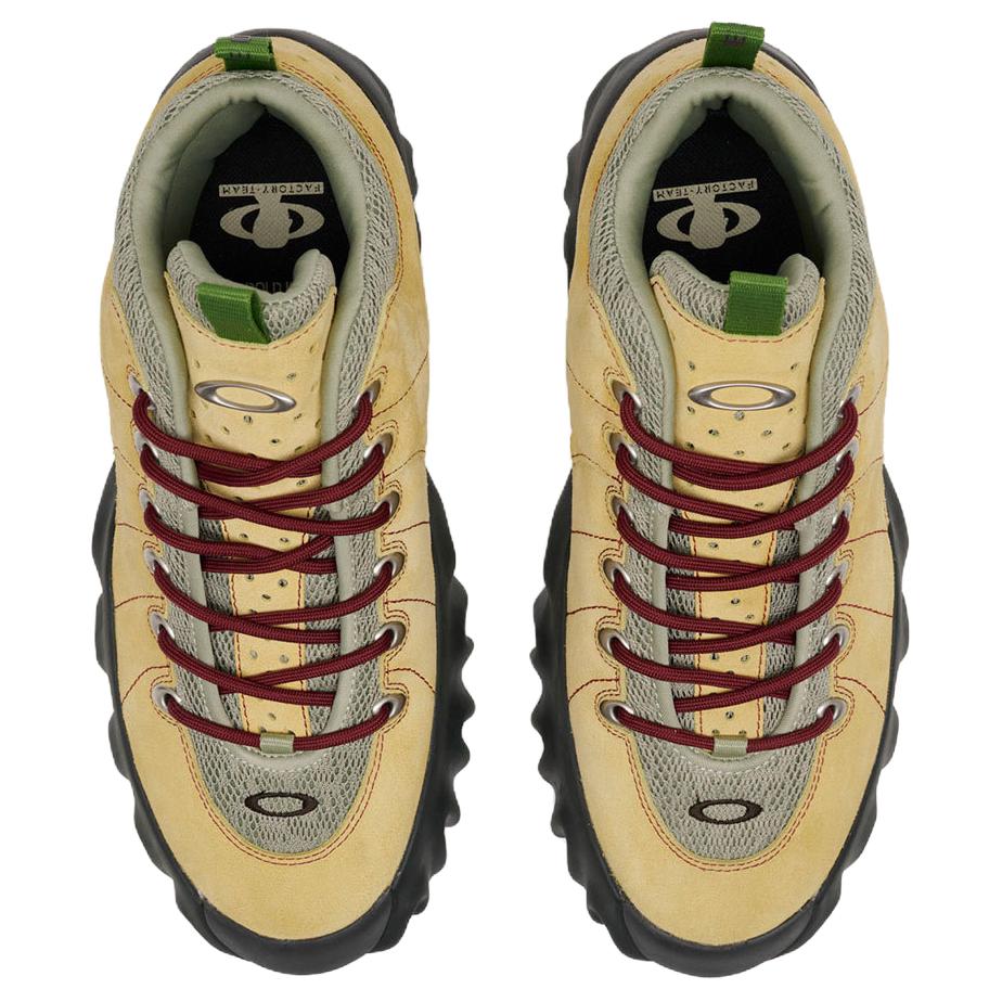 Brian Dead Oakley Factory Team Anti Slip Wear Resistant Mid Top Outdoor Shoes Unisex Yellow Black