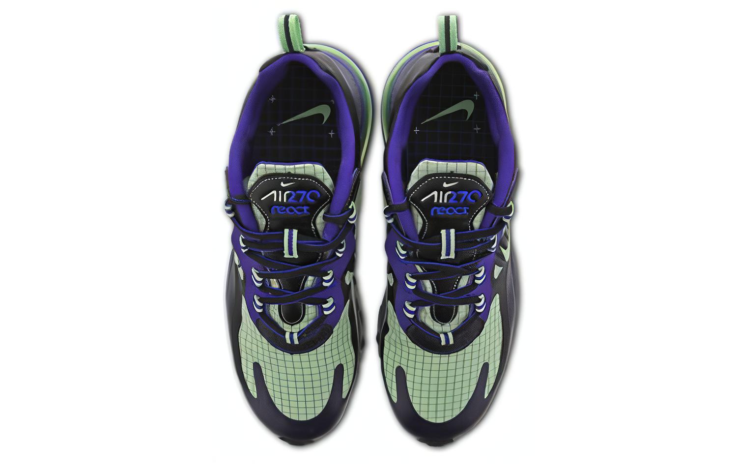 Мужские кроссовки Nike Air Max 270 Future Swoosh (черно-фиолетово-зеленые) — фото 4