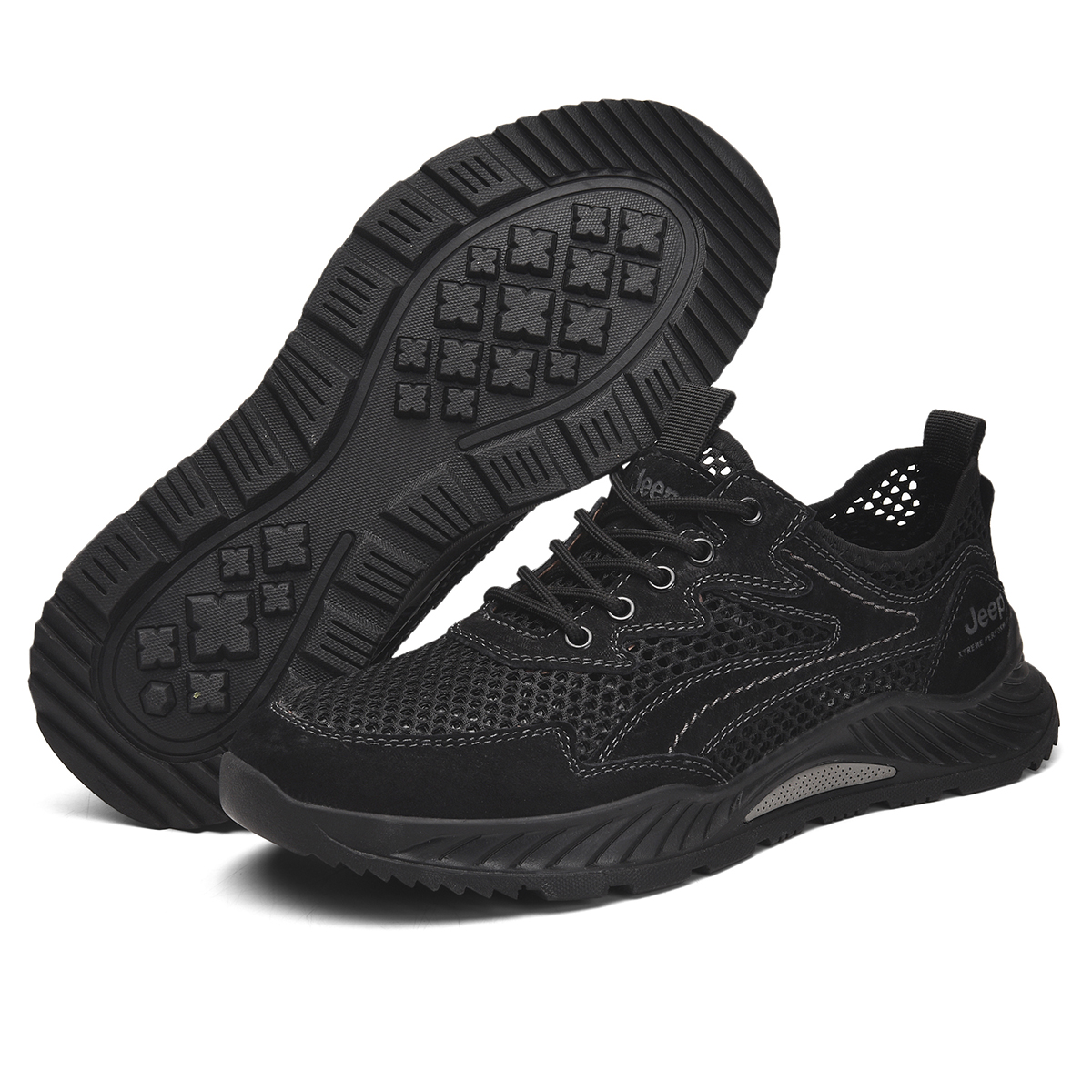 Jeep Fabric Breathable Low top Outdoor Shoes Men’s Black