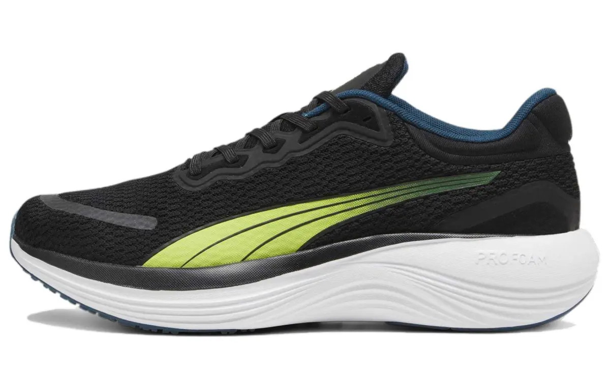 PUMA Scend Pro Comfortable Textile, Leather Slip Resistant Low top Training Running Shoes Unisex Black Green