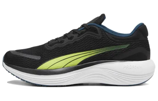 PUMA Scend Pro Comfortable Textile, Leather Slip Resistant Low top Training Running Shoes Unisex Black Green