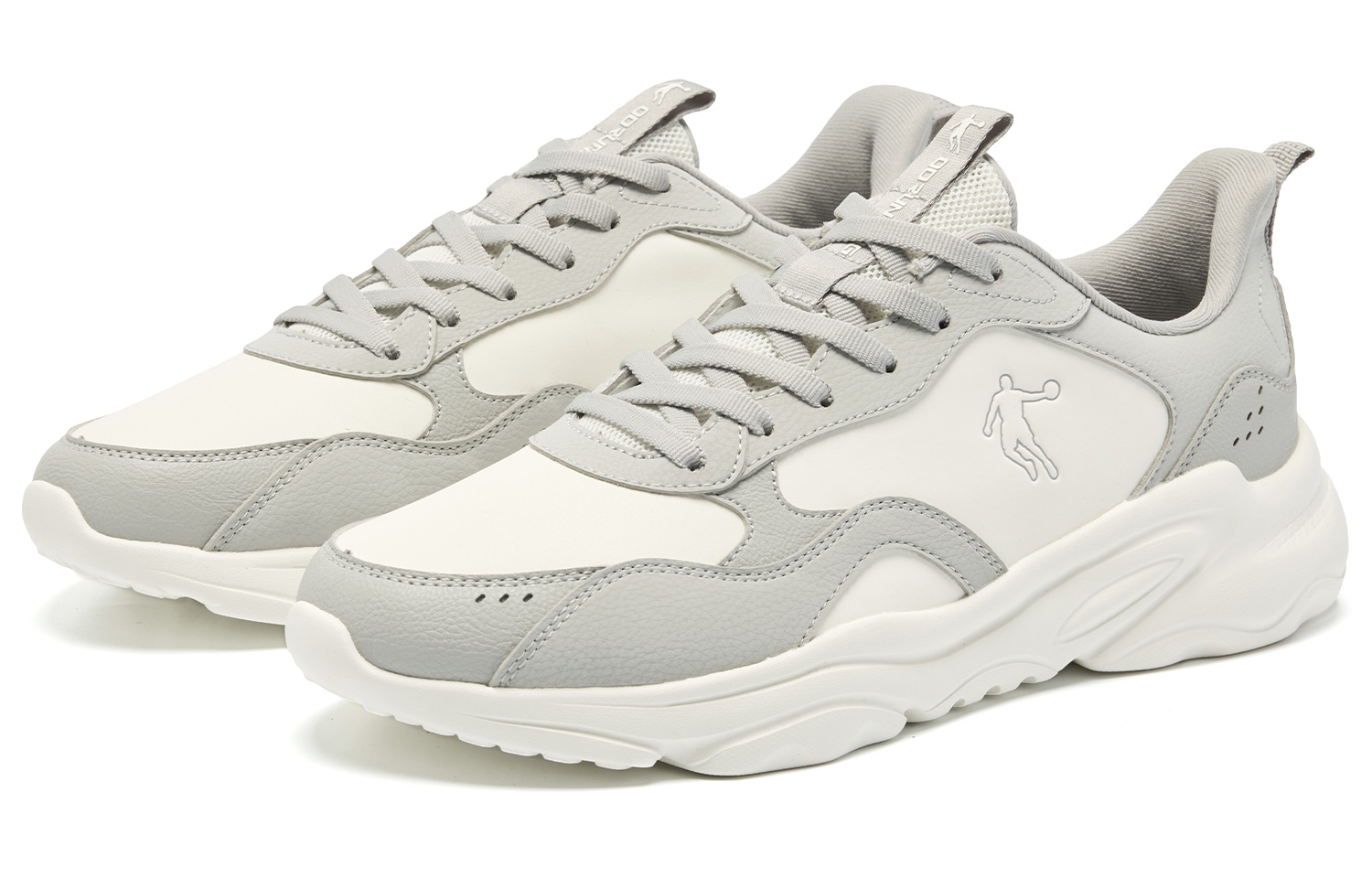 QIAODAN Cushioning Slip Resistant Cushioning Slip Resistant Low top Casual Running Shoes Men’s White Gray