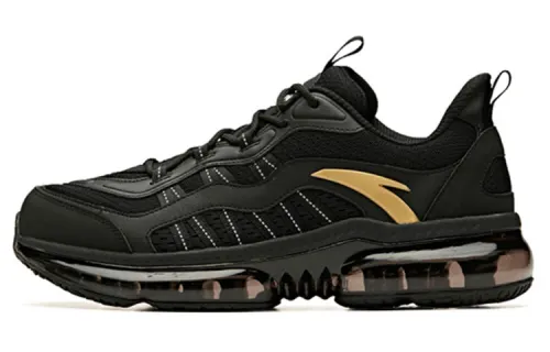 Anta SEEED Full Length Air Cushion Non slip Lightweight Low top Running Shoes Men's Black Gold