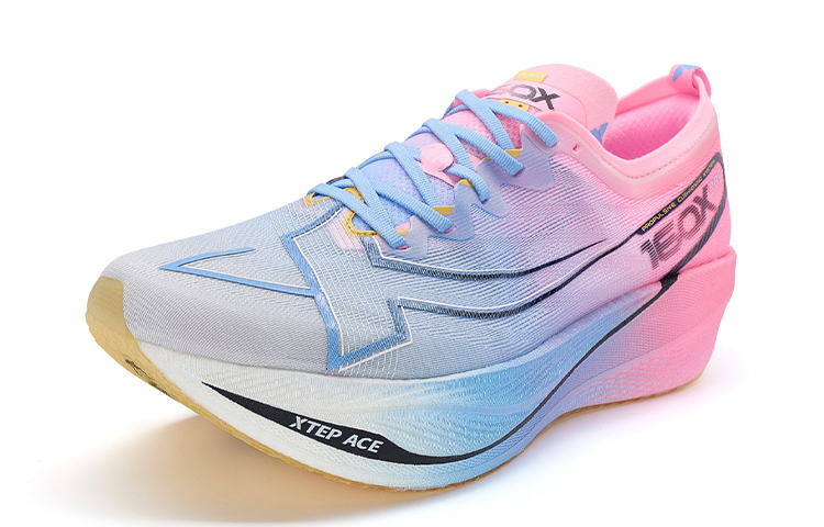 XTEP 160X 5.0 PRO Running Shoes Men’s Low Top Fluorescent Cherry Pink/Moon Blue
