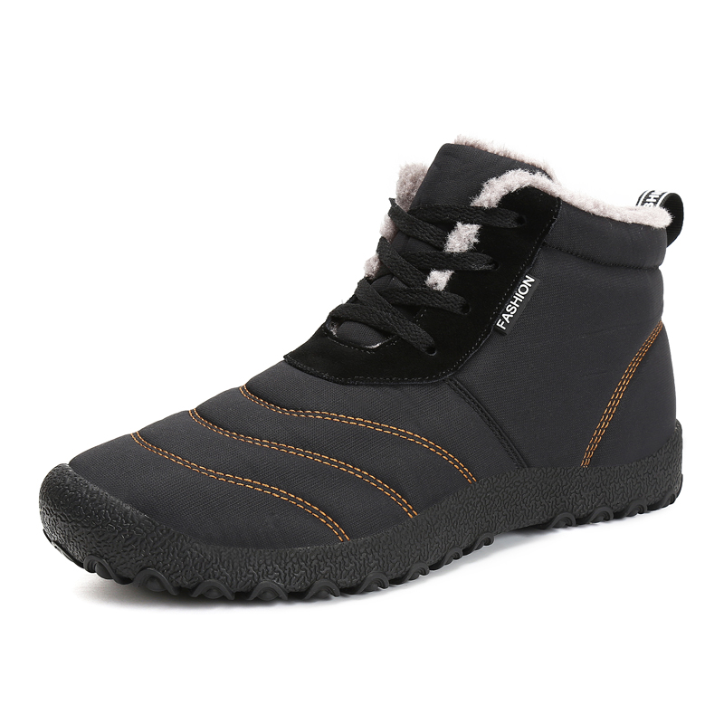Leyang Versatile Comfortable Fleece Lined Mid top Outdoor Shoes Unisex Black