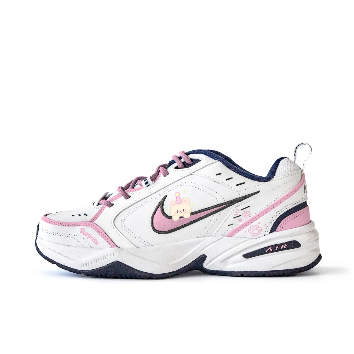Nike Air Monarch 4 Slip Resistant Abrasion Resistant Low top Chunky Sneakers Unisex Pink
