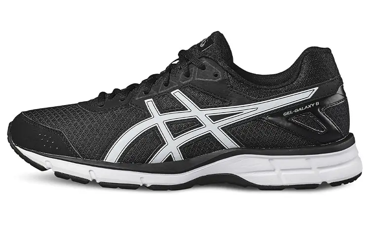 ASICS Gel Galaxy 9 Fashion Abrasion Resistant Low top Running Shoes Men's Black White