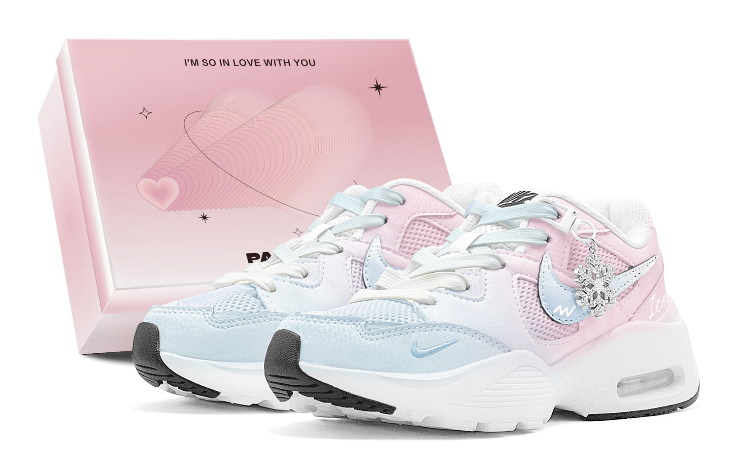 Nike Air Max Fusion Abrasion Resistant Low top Running Shoes Women’s Blue Pink