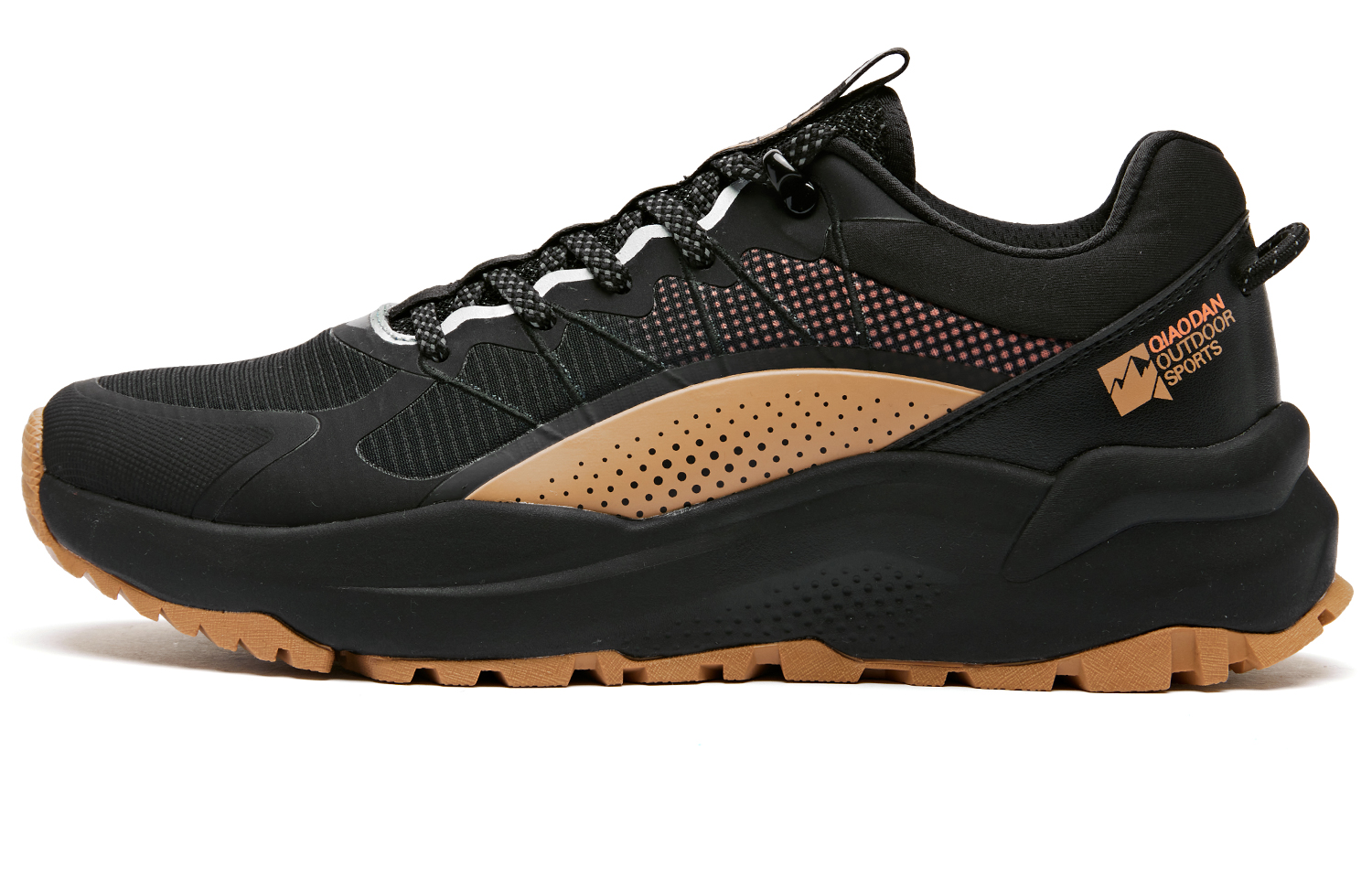 QIAODAN Slip Resistant Abrasion Resistant Low top Casual Running Shoes Men’s Black Brown