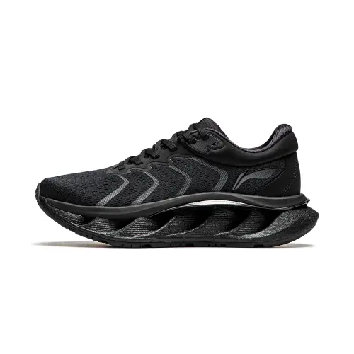 Li Ning Abrasion Resistant Abrasion Resistant Low top Running Shoes Women's Black
