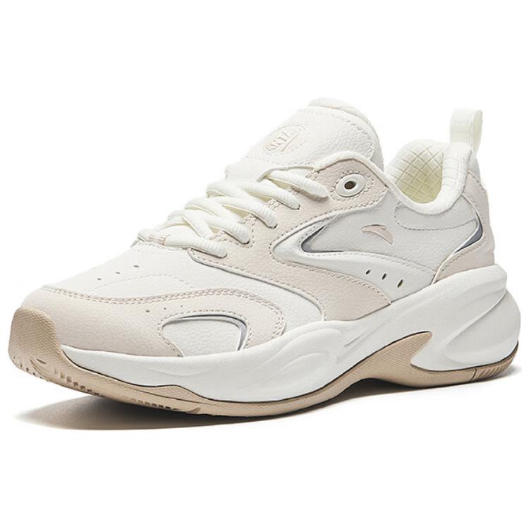 Anta Synthetic Leather Slip Resistant Abrasion Resistant Low top Running Shoes Women’s White Gray