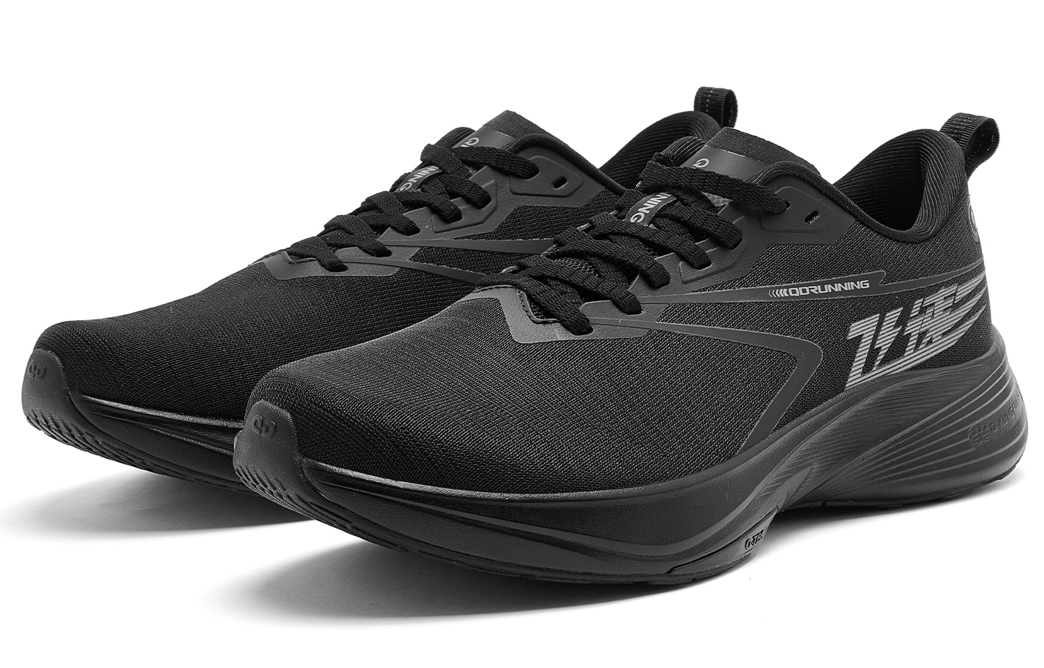 QIAODAN Cushioning Abrasion Resistant Balance Lightweight Low top Q KUNGFU Pro Running Shoes Men’s Black Coal Gray