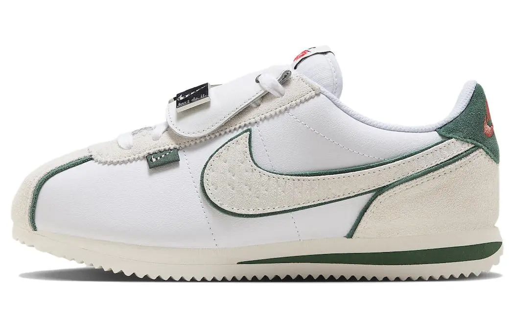 Nike Cortez Abrasion Resistant Abrasion Resistant Low top Casual City Commuting Running Shoes Women's White Green