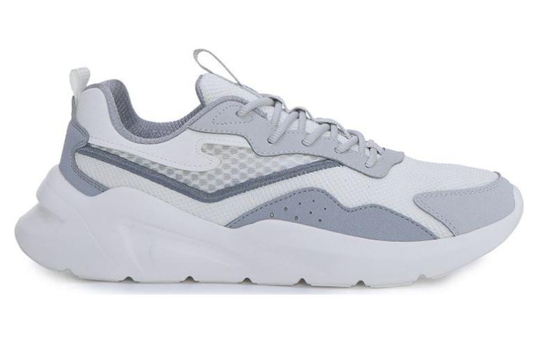 Erke Lace Up Slip Resistant Abrasion Resistant Low top Running Shoes Men’s White Gray