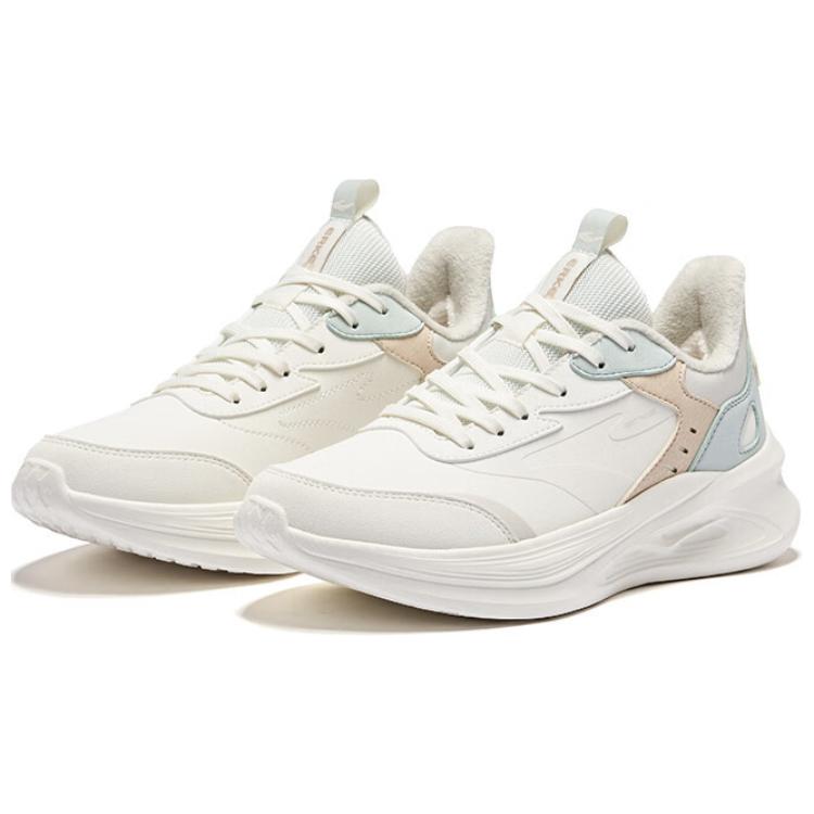 Erke Leap 2.0 Running Shoes Women’s Low Top Microcrystal White/Light Gray Green/Wild Gray