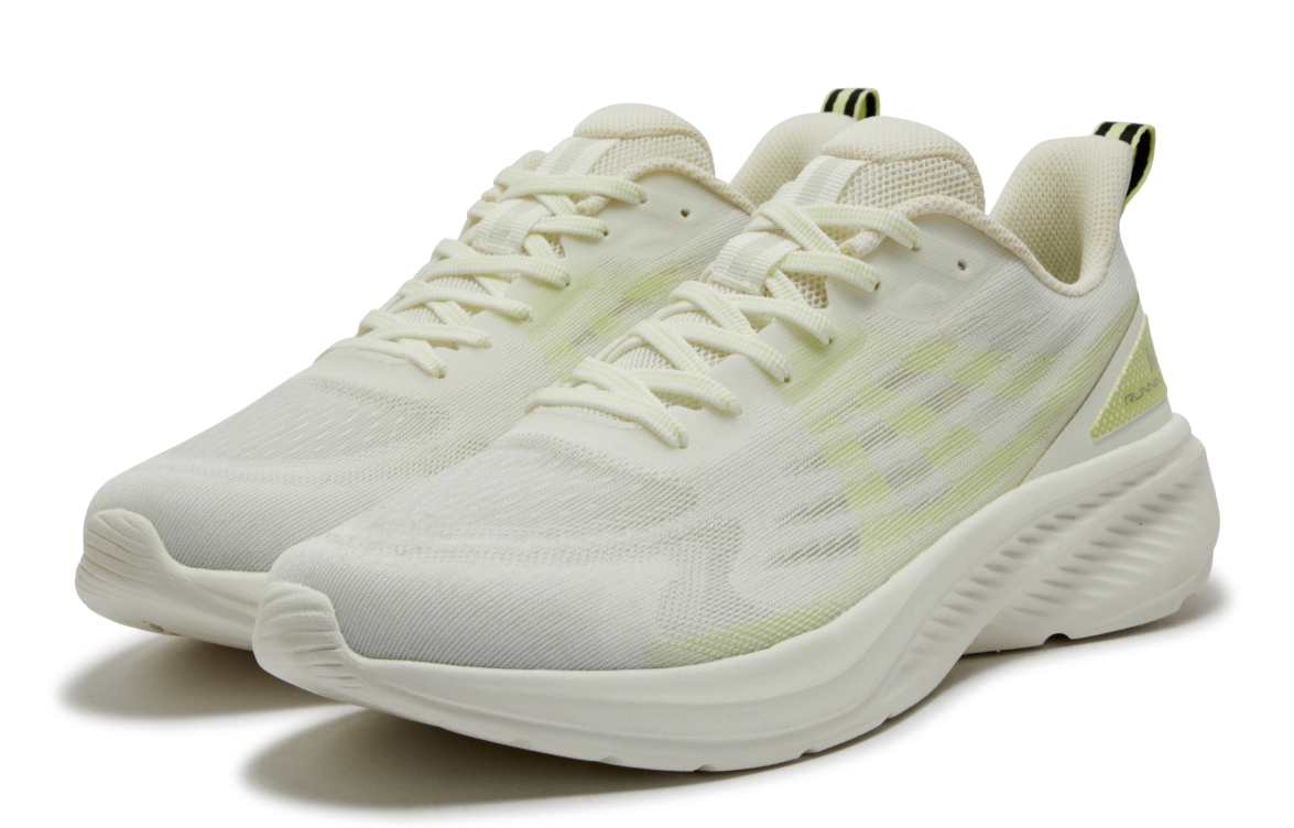 361° Cushioning Breathable Lightweight Low top Casual Sprint Running Shoes Men’s Feather White Light Fruit Green