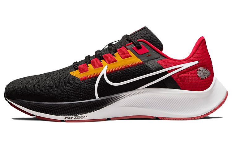 Nike Pegasus 38 NFL \"Kansas City Chiefs\" Kansas City Chiefs Mesh shock-absorbing, non-slip, wear-resistant, breathable, lightweight and resilient low-top running shoes, men's style